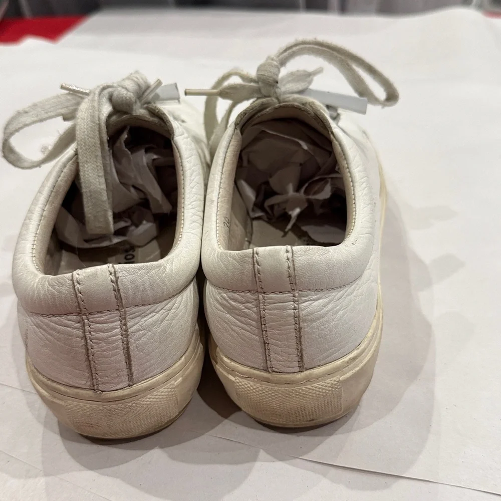Acne Off-White Leather Sneakers - Picture 4 of 6